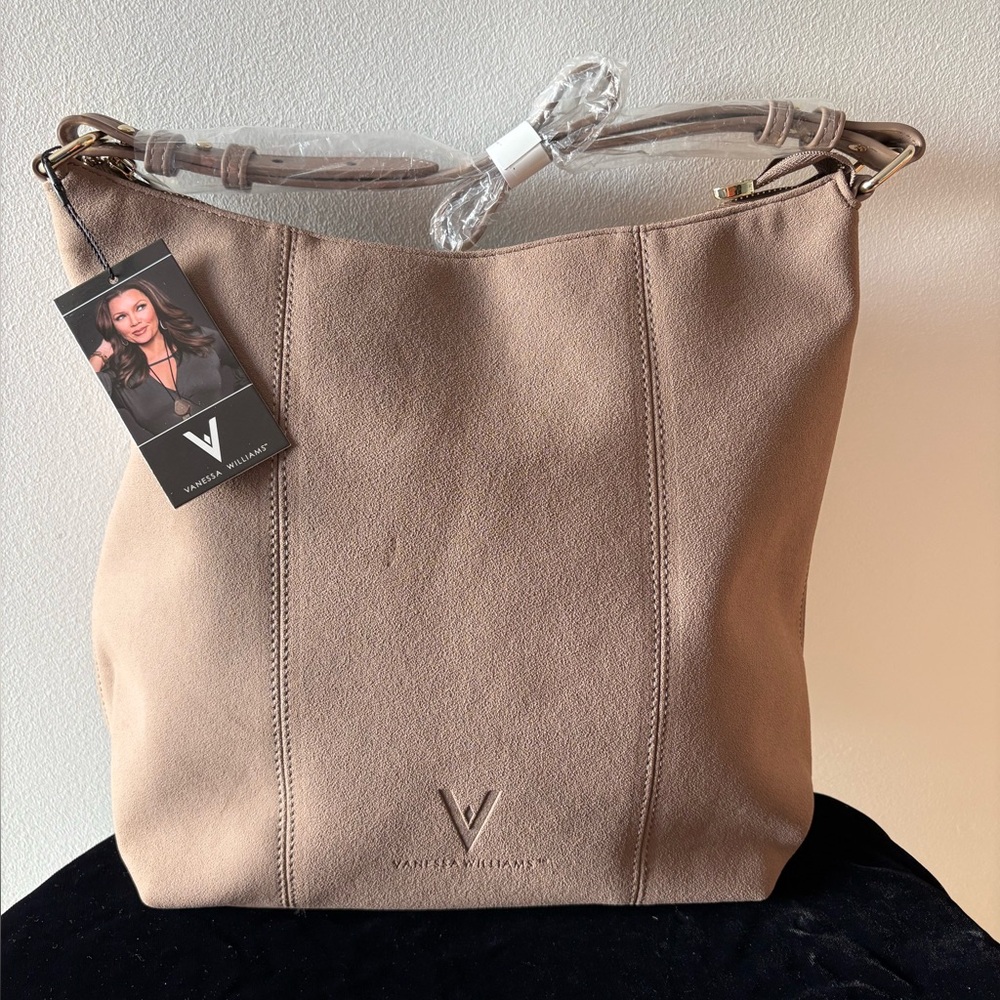 NEW WITH TAGS: Vanessa Williams Hobo Bag. Fawn Color. “Suede” Bag.